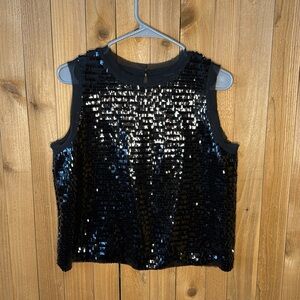 Who What Wear black sequins sleeveless top